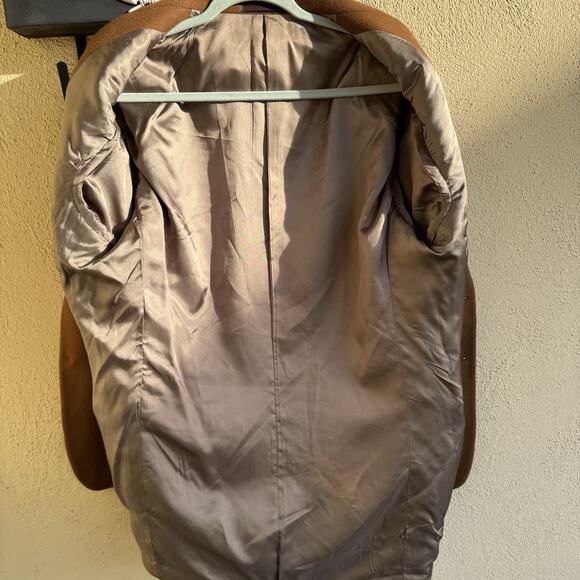 VINTAGE Z CLOTHING BRENTWOOD CALIFORNIA MENS 46” COGNAC BROWN WOOL BLEND BLAZER - Picture 10 of 13